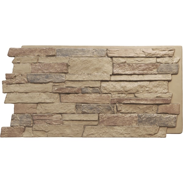 Ekena Millwork 49"W x 25 1/2"H x 1 1/4"D Acadia Ledge Stacked Stone, StoneWall Faux Stone Siding Panel, Colfax PNU24X48ALCO - main